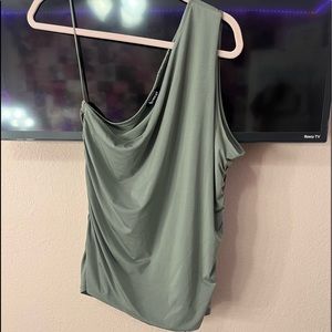 Express body  contour double layer one shoulder top